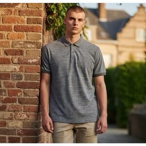 Men's Standard James Perse Polo Shirt Gray Burnout 5 XXL Classic Quiet Luxury
